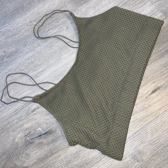 Bungee-Strap Mesh Bralette in green shade 'Sultry Sage,' Size Small (La SENZA) - Picture 2 of 6